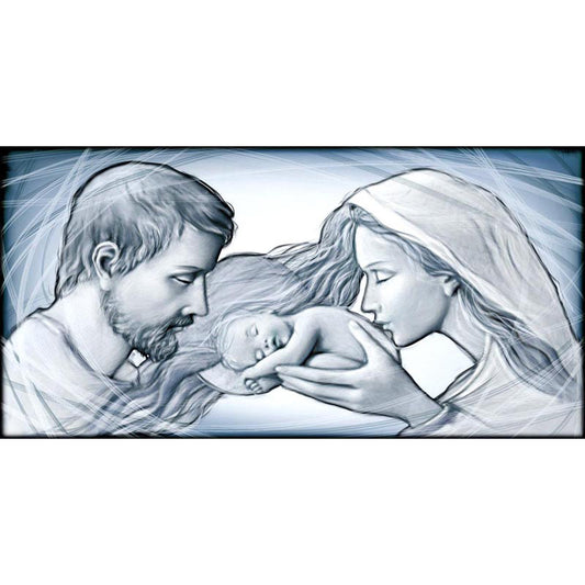 Quadro religioso Holy Kiss Blue su tela
