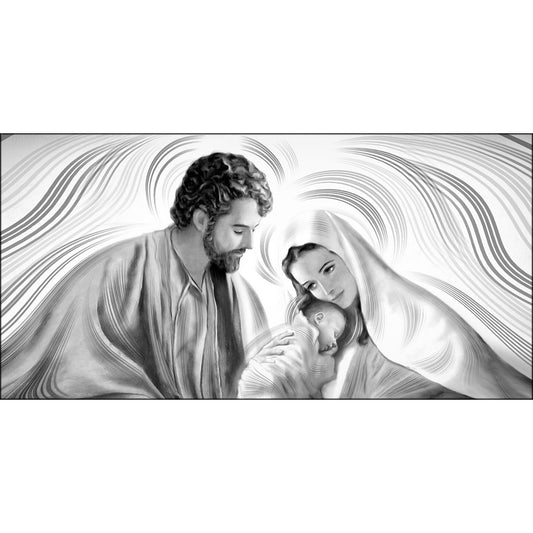 Quadro religioso Natività Sacra Grey su tela