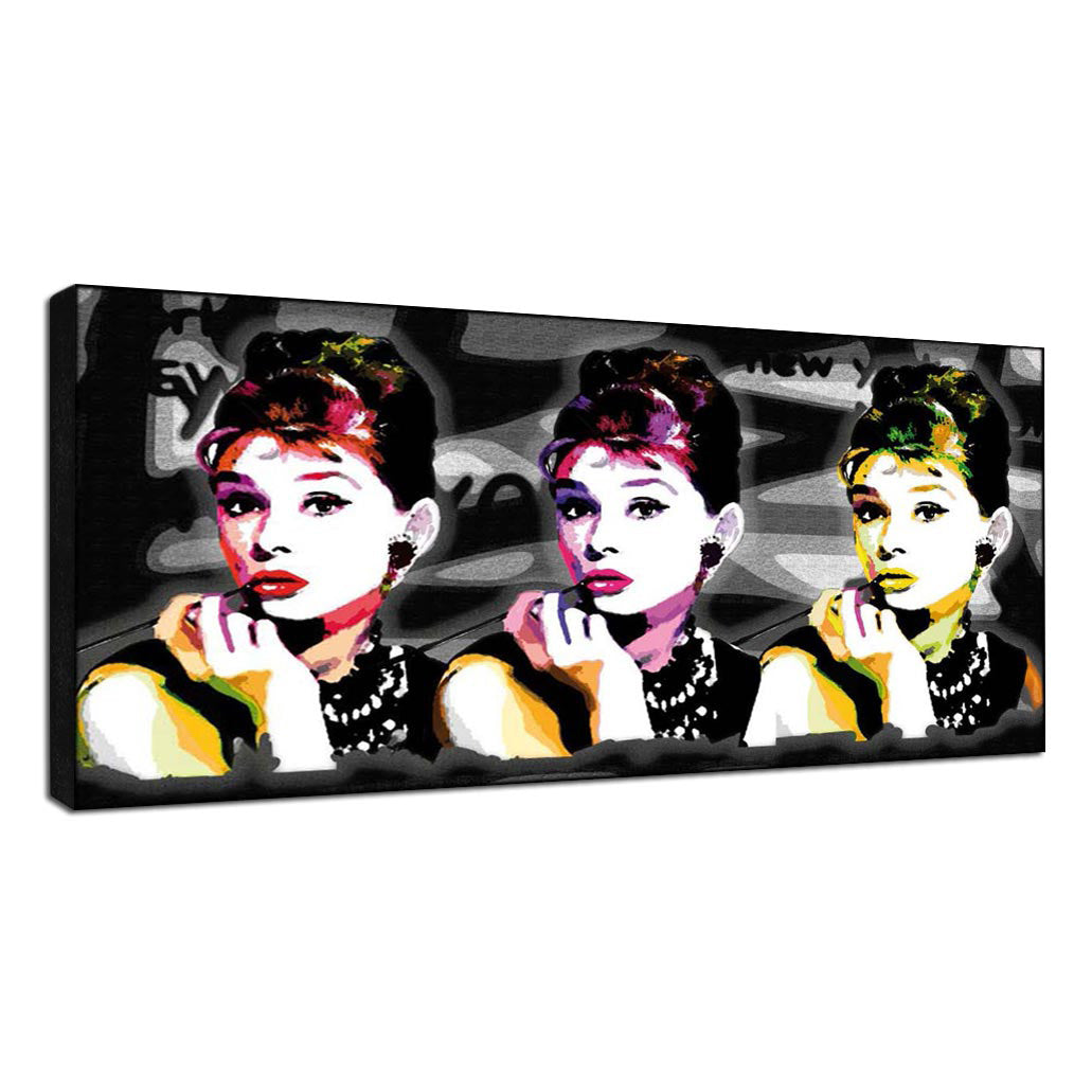 Quadro Audrey Hepburn Pop Art su tela