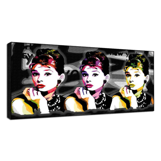 Quadro Audrey Hepburn Pop Art su tela