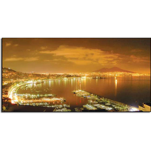 Quadro città Napoli di Notte su tela