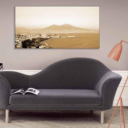 Quadro città Napoli in Seppia su tela