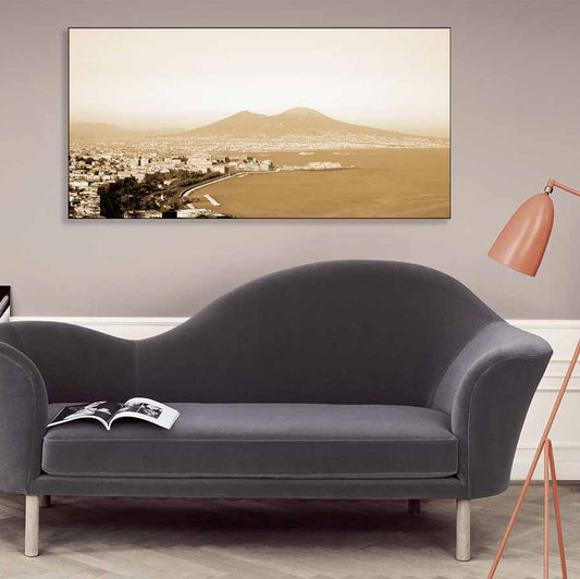Quadro città Napoli in Seppia su tela