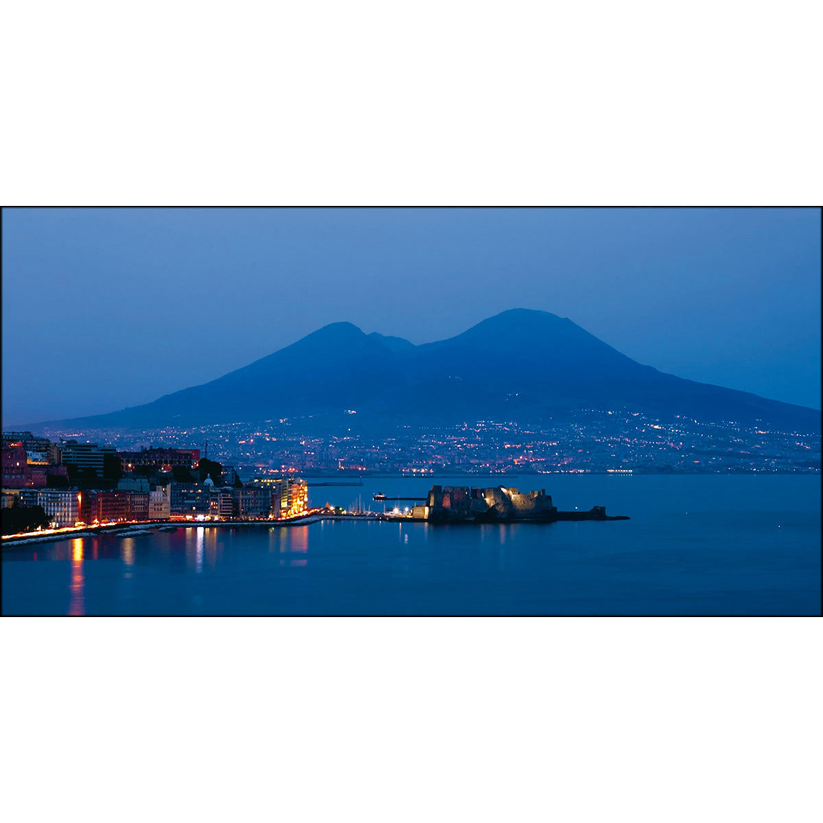 Quadro città Napoli di Sera su tela