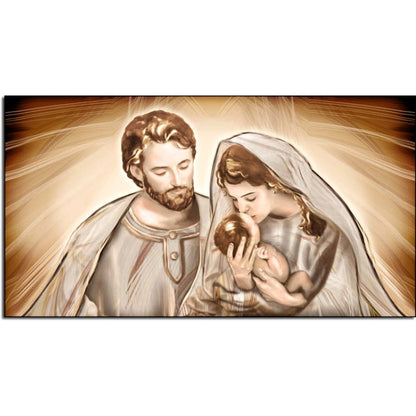 Quadro religioso Il Bacio di Maria Brown su tela