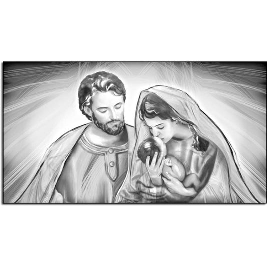 Quadro religioso Il Bacio di Maria Grey su tela