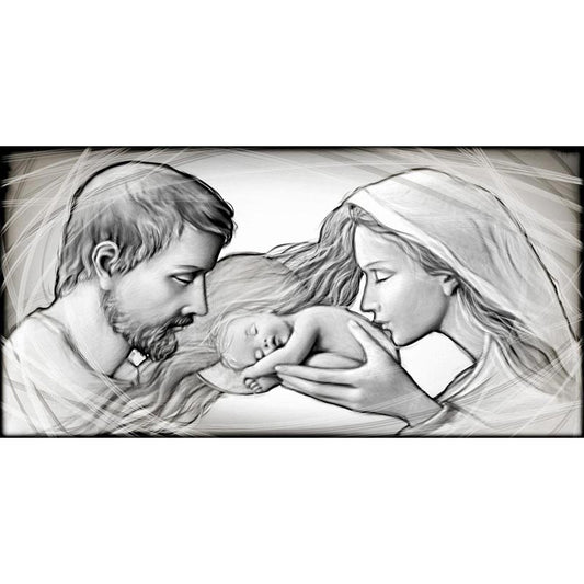 Quadro religioso Holy Kiss Grey su tela