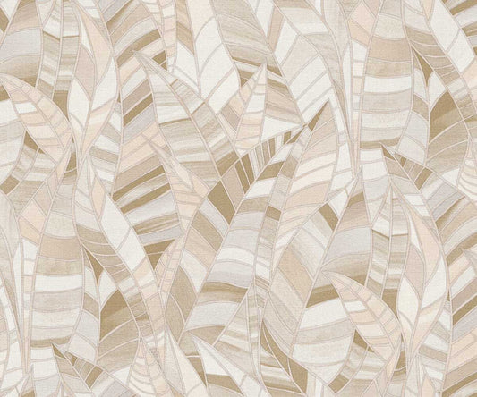 Carta da parati moderna Mosaic Leaves 4
