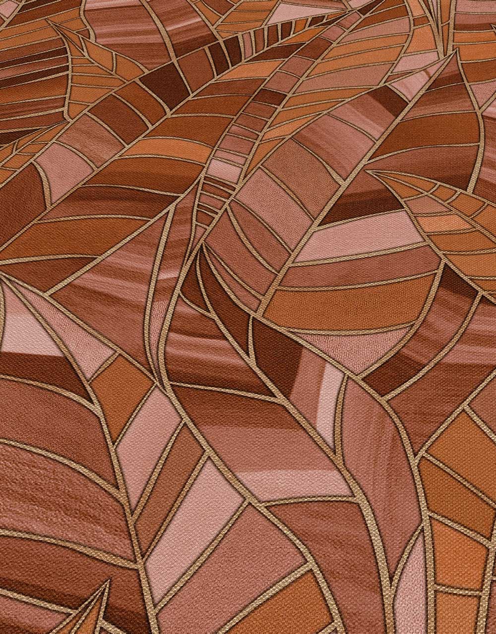 Carta da parati moderna Mosaic Leaves 2