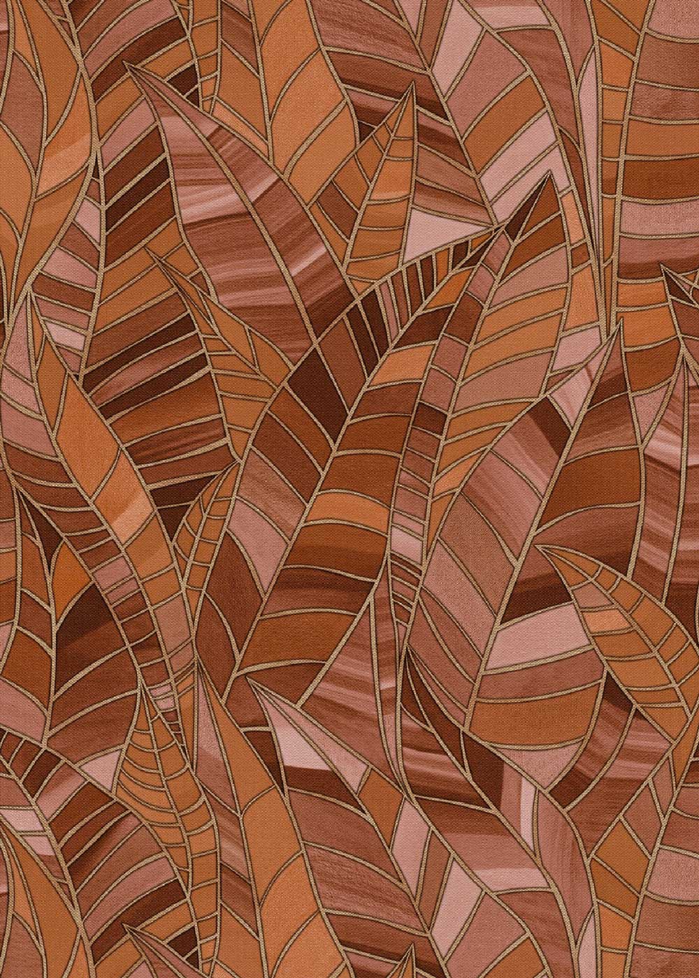 Carta da parati moderna Mosaic Leaves 2