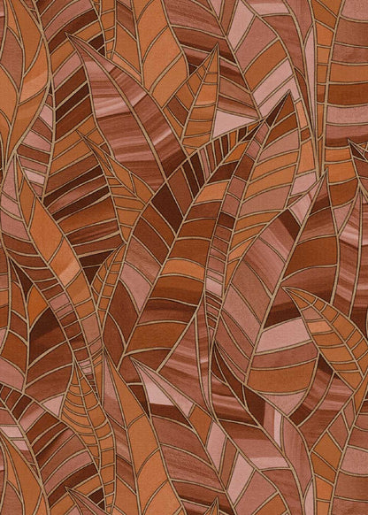Carta da parati moderna Mosaic Leaves 2
