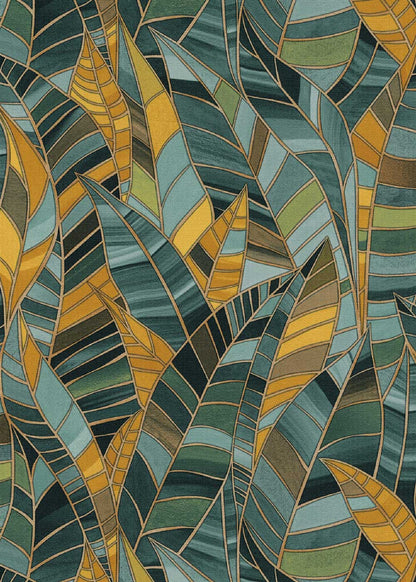 Carta da parati moderna Mosaic Leaves 1