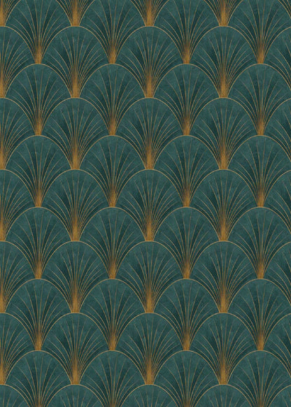 Carta da parati moderna Ventagli Art Deco 2