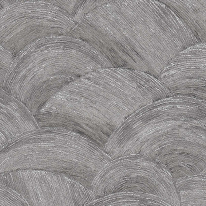 Carta da parati Art Deco Dune Grigio Argento in TNT con glitter