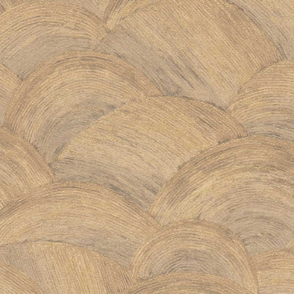 Carta da parati Art Deco Dune Beige Oro in TNT con glitter