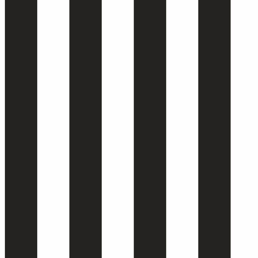 Carta da parati a righe Nero e Bianco in TNT