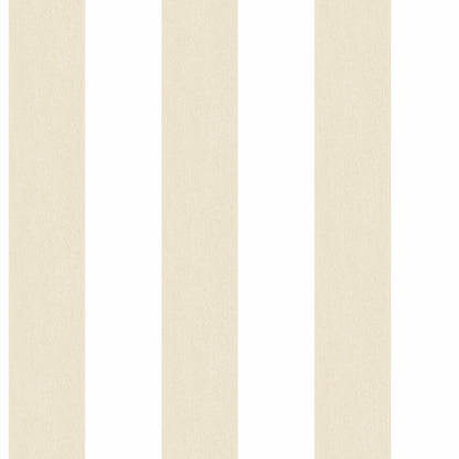 Carta da parati a righe medie Beige e Bianco in TNT