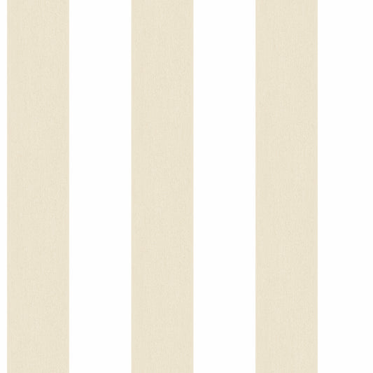 Carta da parati a righe medie Beige e Bianco in TNT