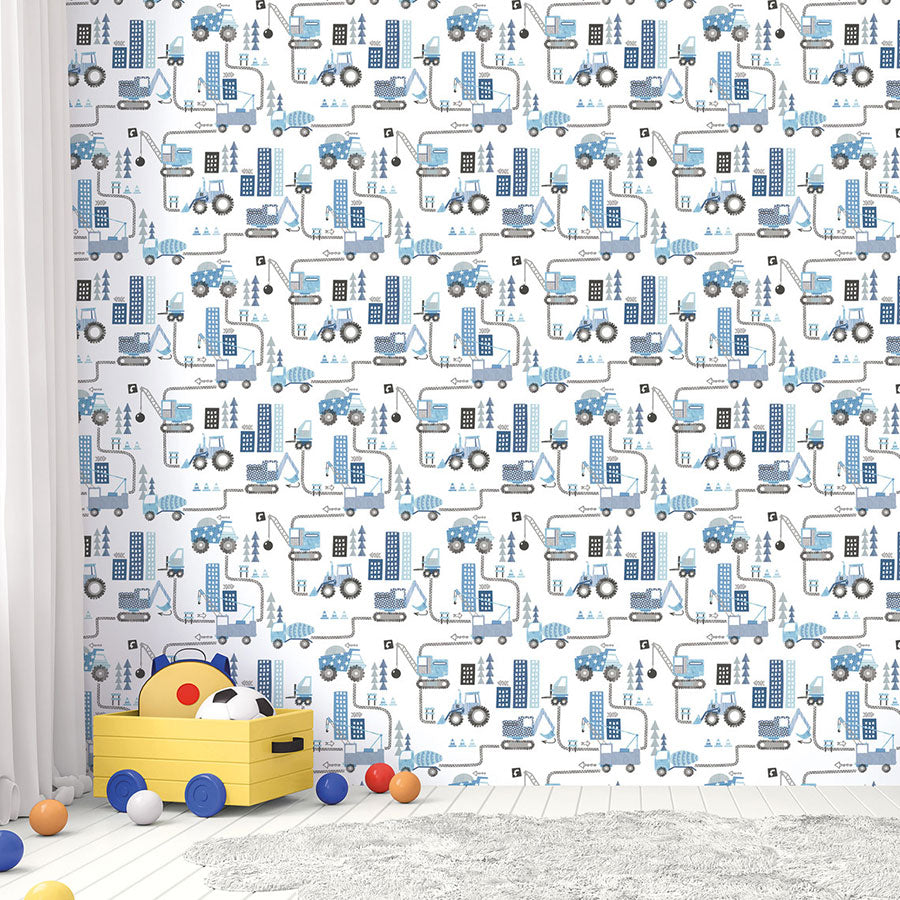 Carta da Parati Camion Blu