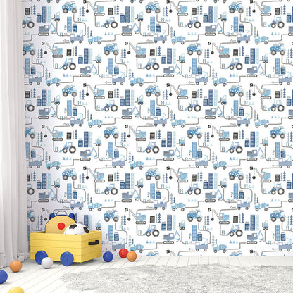Carta da Parati Camion Blu
