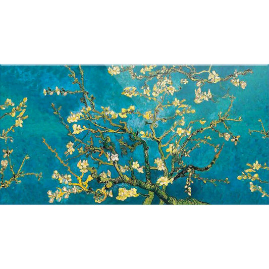 Quadro d'autore Van Gogh Mandorlo in Fiore su vetro