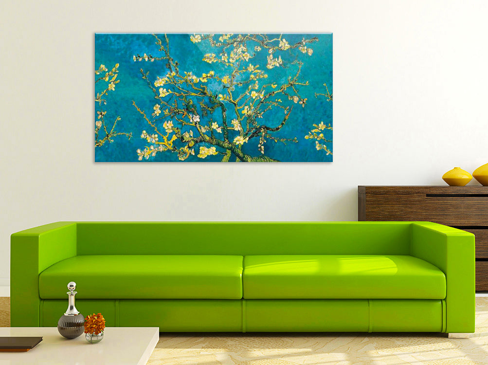 Quadro d'autore Van Gogh Mandorlo in Fiore su vetro