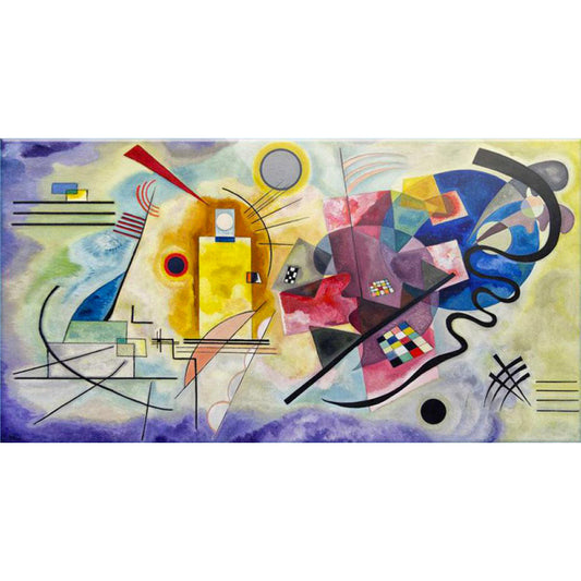 Quadro d'autore Kandinskij Giallo Rosso Blu su vetro