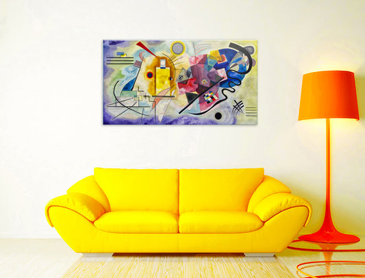 Quadro d'autore Kandinskij Giallo Rosso Blu su vetro