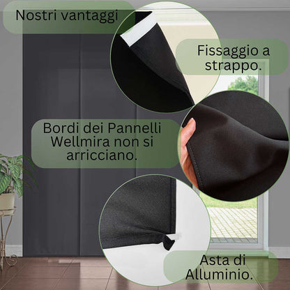 Tenda a pannello Nero semi-filtrante | pannello scorrevole