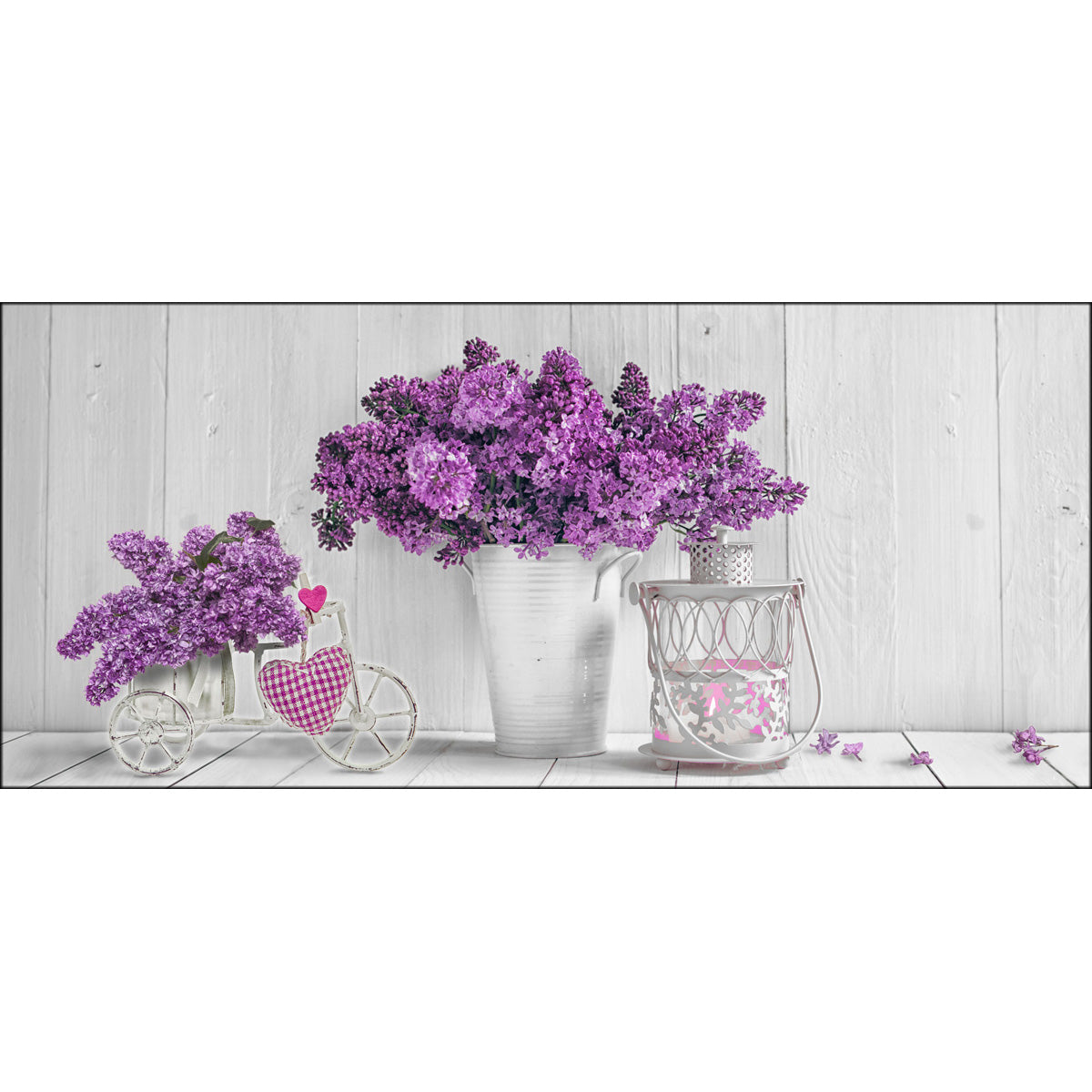 Quadro shabby chic Purple Flowers su tela