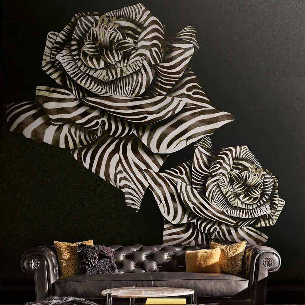 Pannello Zebra Striped Rose tessuto | Roberto Cavalli 8