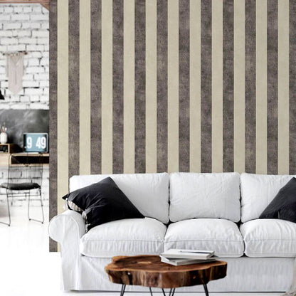 Carta da parati a righe Nero e Beige paint