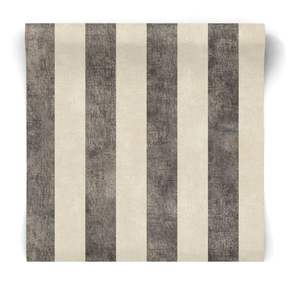 Carta da parati a righe Nero e Beige paint