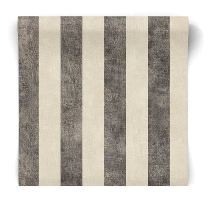 Carta da parati a righe Nero e Beige paint