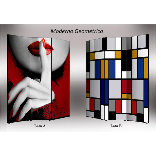 Separè paravento Mondrian Moderno bifacciale