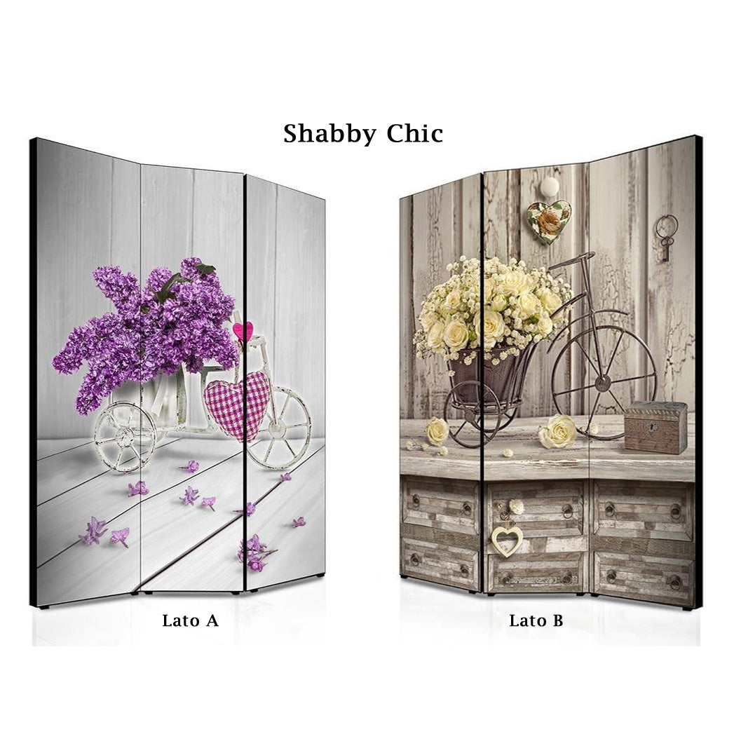 Separé paravento Shabby Chic bifacciale