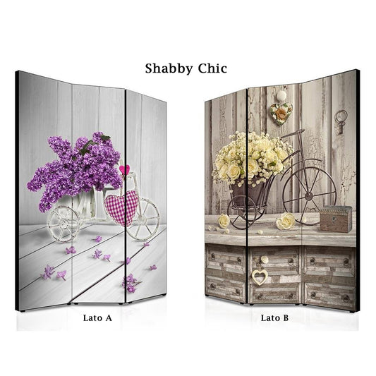 Separé paravento Shabby Chic bifacciale