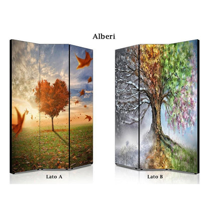 Separè paravento Alberi bifacciale
