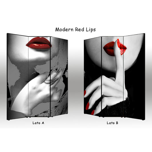 Separè paravento Red Lips bifacciale