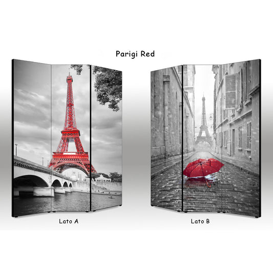 Separè paravento Parigi Red bifacciale