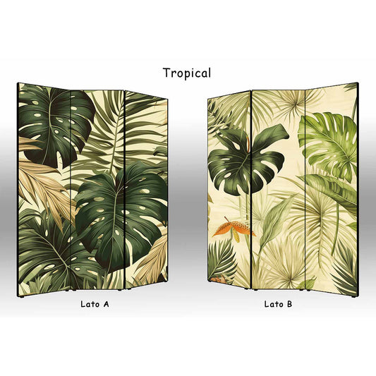 Separé paravento Tropical bifacciale