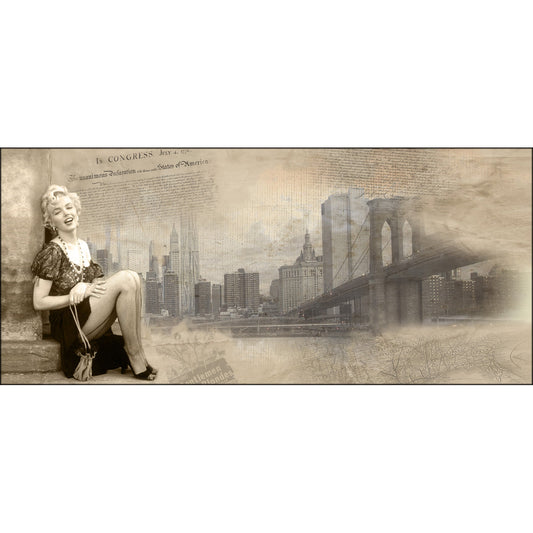 Quadro shabby chic Marilyn a Brooklyn su tela