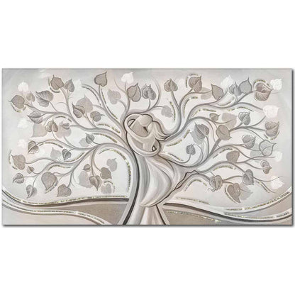Quadro religioso Abbraccio nell'Albero su tela con glitter