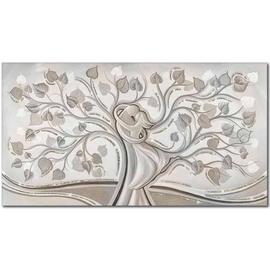 Quadro religioso Abbraccio nell'Albero su tela con glitter