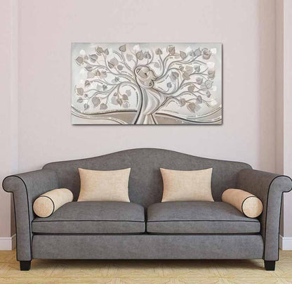 Quadro religioso Abbraccio nell'Albero su tela con glitter