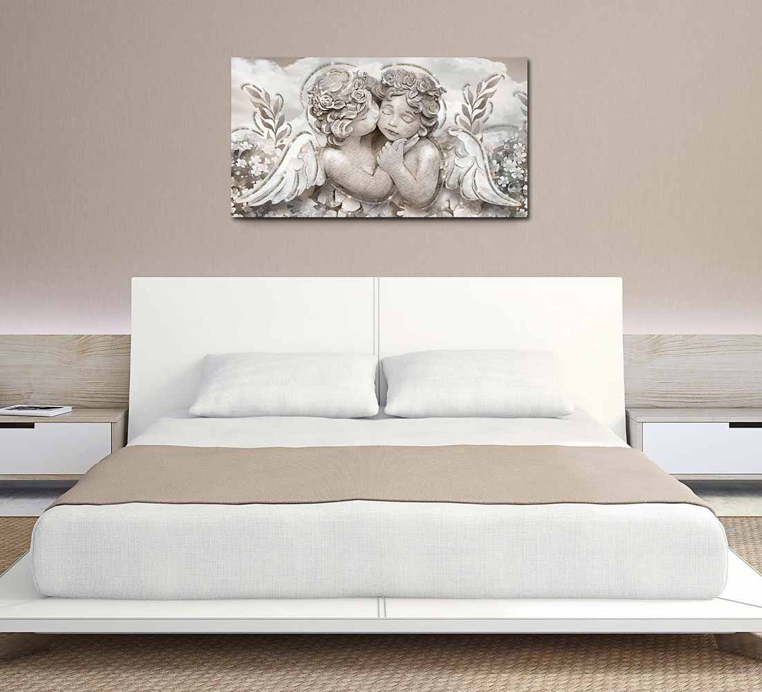 Quadro religioso Angioletti su tela con glitter