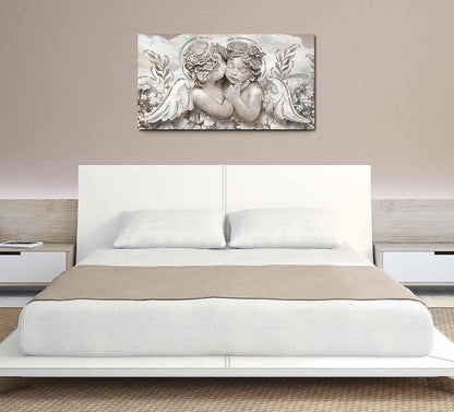 Quadro religioso Angioletti su tela con glitter