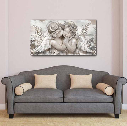 Quadro religioso Angioletti su tela con glitter