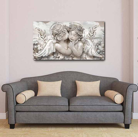 Quadro religioso Angioletti su tela con glitter