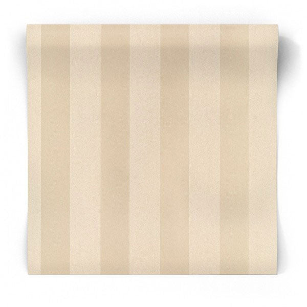 Carta da parati a righe Beige e Crema seta